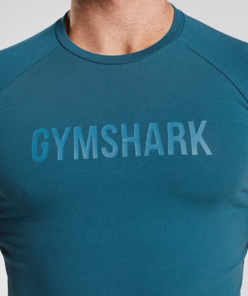 Men's Gymshark Apollo T-Shirts Blue | NZ 9EZHMA